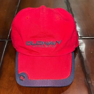 Old Navy Bright Athletic Red Cap with Navy Trim